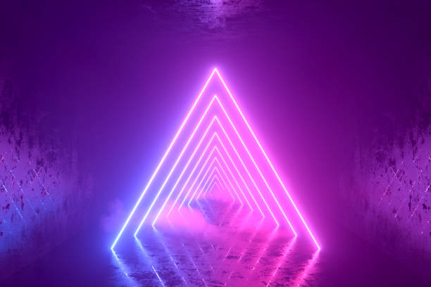 istock Abstract background with ultraviolet neon lights, glowing lines 2156503793