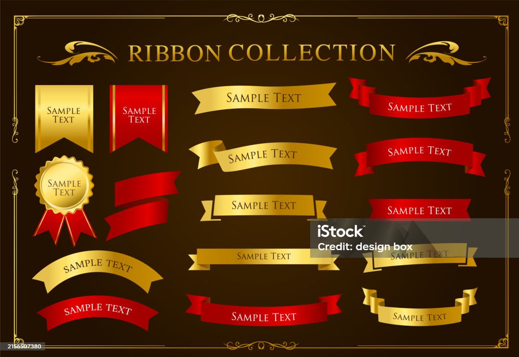 Long Decortionn Ribbons Ribbon Decoration Design Set And Antique Borders And Frames Design ...