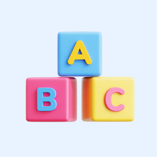 istock Cute color ABC alphabet letter cube block for kids playing by learning 3d icon illustration render design 2156514903