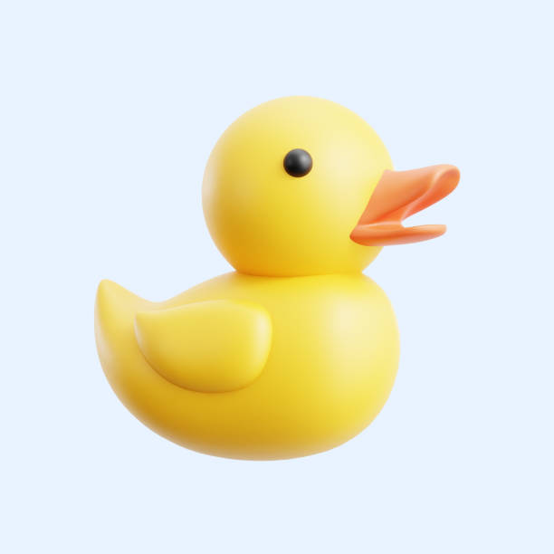 istock yellow rubber duck kids bathroom toy 3d icon illustrator render design 2156515680