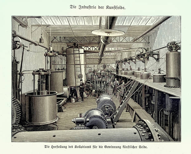 istock Industrial history, Workers in a factory producing collodion for the artificial silk industry, Germany, Victorian 19th Century, Germany, 1890s 2156520382