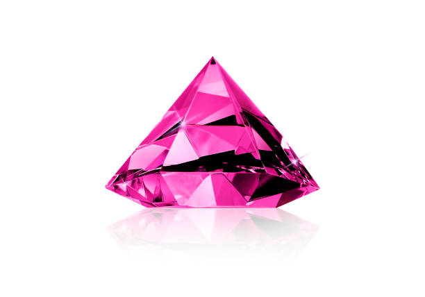 Abstract colorful crystal on black background, glass iridescent shape, 3d render