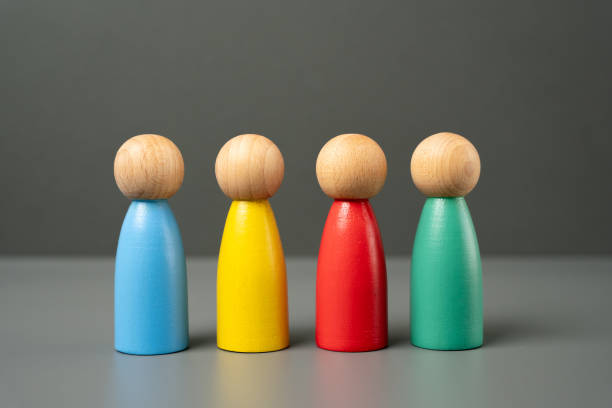 istock Multi-colored figures of people. Different personalities, interests and skills. Consumer groups, their preferences and purchasing power. Marketing and segmentation. 2156523341