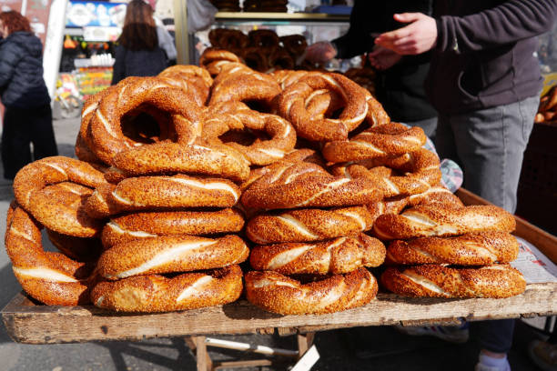 istock Turkish Bagel Simit selling in a van 2156527572