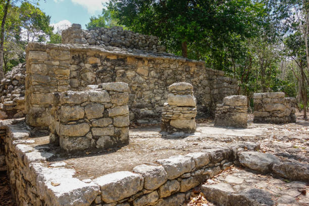 istock Coba ruins archaeological site. Ancient Mayan Ruins in Mexico 2156531840