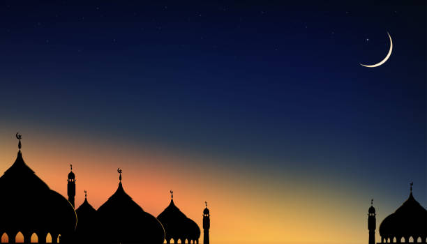 istock Sky Night,Ramadan Kareem Background Dome Mosques,Crescent moon,Star,twilight dusk Sky,Vector Greeting card for symbolic of Muslim culture ,Eid Mubarak,Eid al adha,Eid al fitr,Islamic new year,Muharram 2156535410