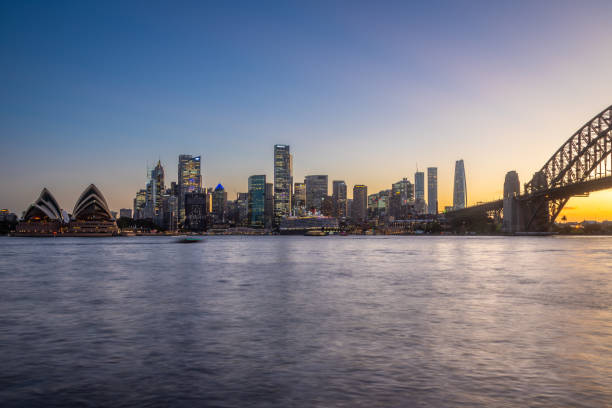 istock Sydney Harbour Bridge and Downtown Sydney at Sunset 2156535530