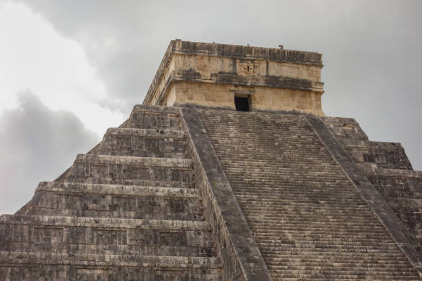 The famous pyramid shape temple in Yucatan peninsula, Mexico.