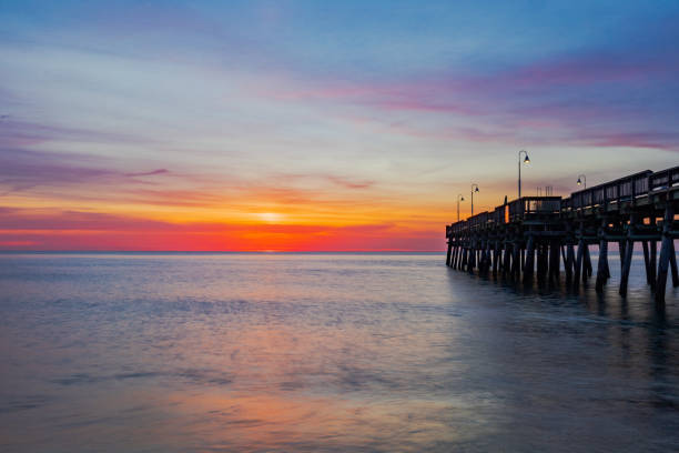 istock Sunrise at the Sandbridge pier 2156537034