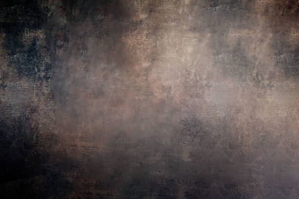 Old flaking wall,  with copy space stock photo.  Background, abstract strong texture. Dark brown  background. Futuristic basement room, empty old wall.  Big contrast, stock photo