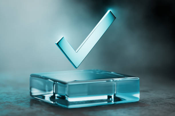 Concept of technology approval, digital verification. Choice Concept. Vote. Choice. Right to choose. Voting flag. Checkbox. Referendum. Democratic elections. List. Change of power. 3d render.
