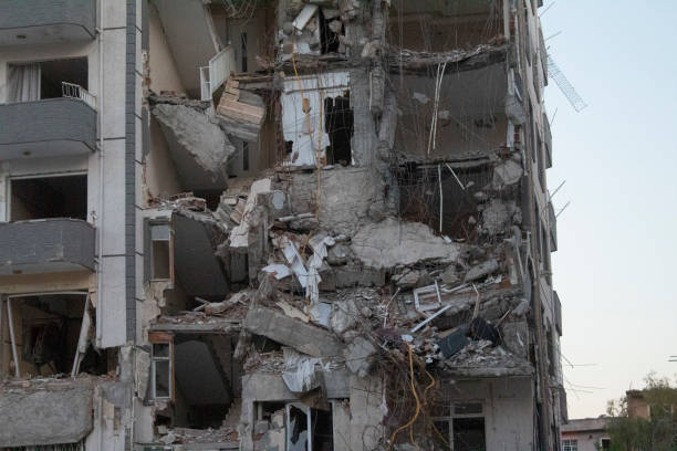 istock A damaged apartment building. 2156547142