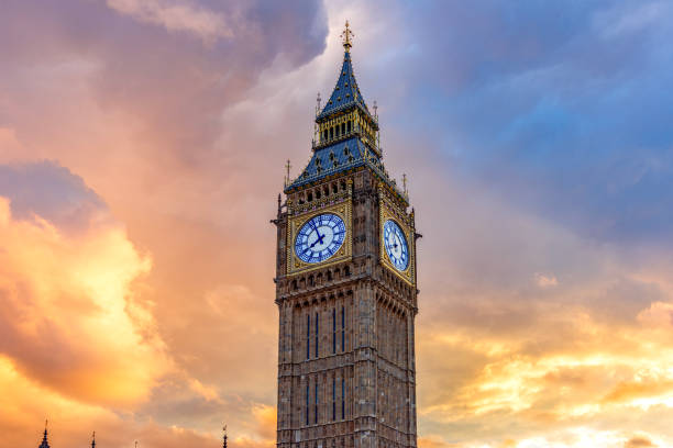 istock Clock of Big Ben tower at sunset, London, UK 2156551453