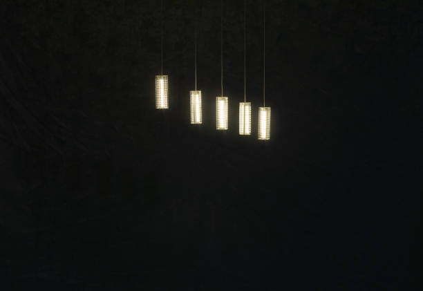 chandelier with halogen lamps on a black background