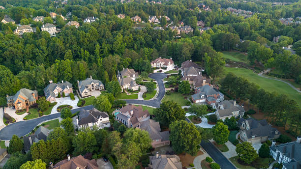 istock Panoramic aerial view of a upscale suburbs in Atlanta 2156555099