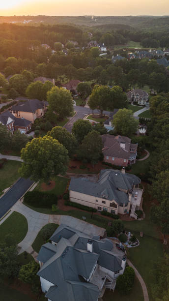 istock Panoramic aerial view of a upscale suburbs in Atlanta 2156555101