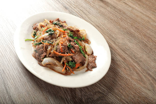 Close up Asian food in plate