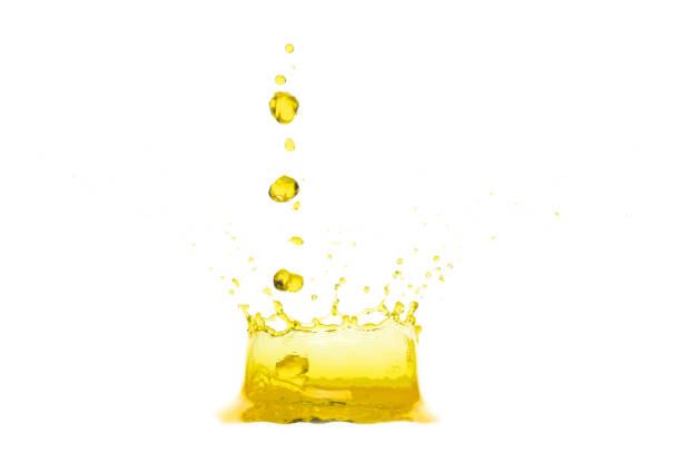 istock Lemon Juice beverage crown Water splash on object to create shape form fluttering in droplet and wave. Oil lubricant crown water to object make curve drop explosion. White background isolated 2156566951