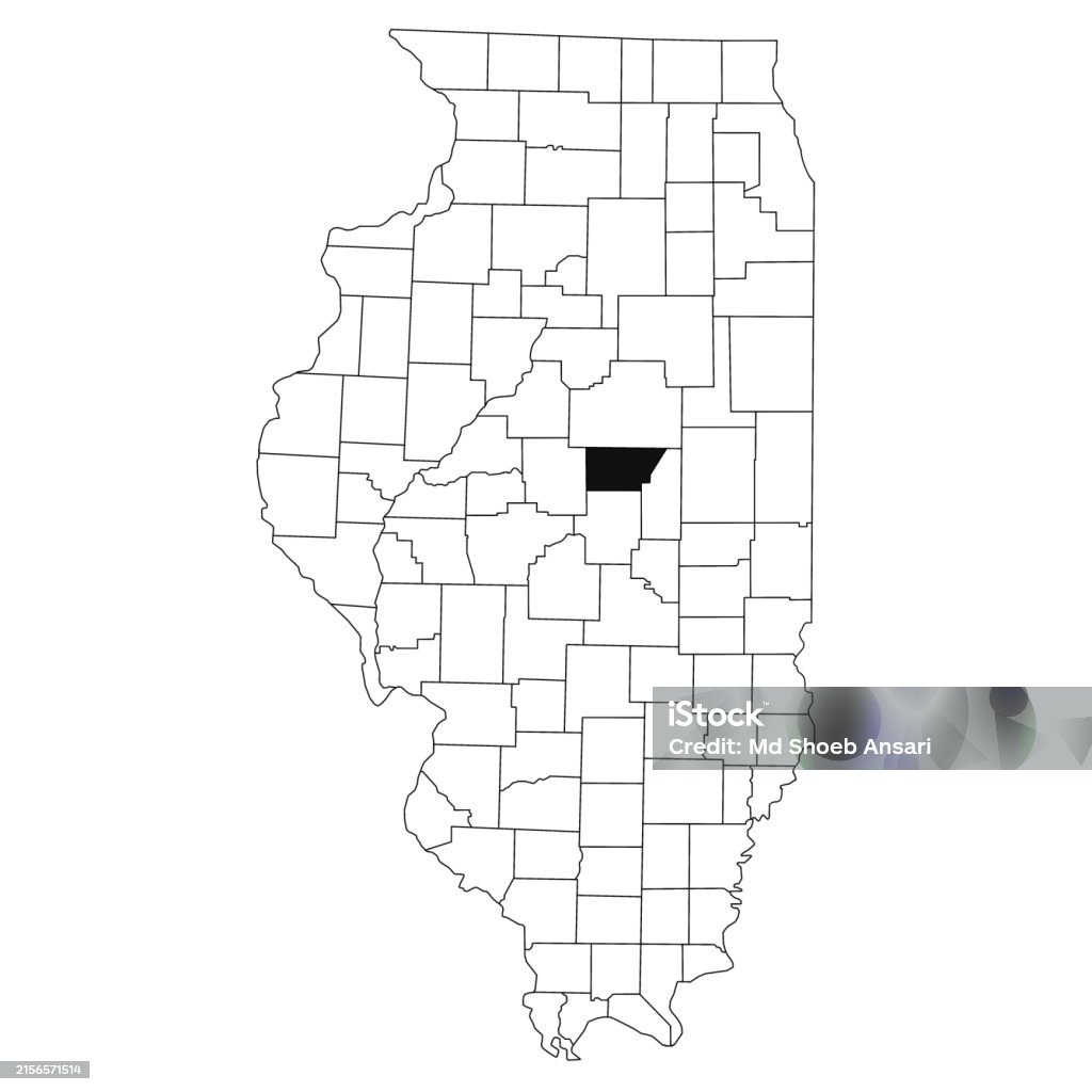 Map Of Dewitt County In Illinois State On White Background Single