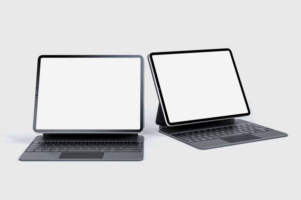 istock Realistic Digital tablet with empty screen. Mockup Scene Template for presentation branding, corporate identity, advertising, branding identity global business, website design, app 2156580523