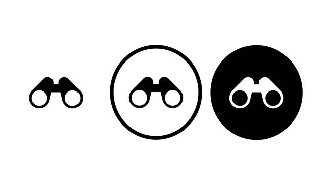 illustrations, cliparts, dessins animés et icônes de icône rechercher - paire de jumelles