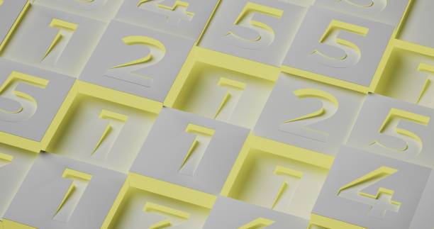 A repeating pattern of 3D numbers \
