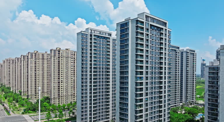 Modern city building landscape on a sunny day