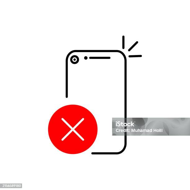 Digital Error. Sign Digital Error Or Payment Problem In Mobile Phone Flat Outline Trend ...