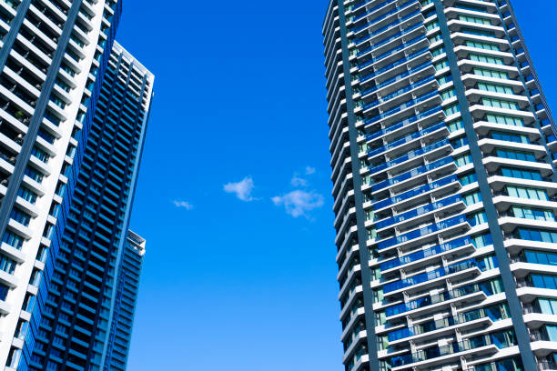 istock Exterior of high-rise condominium and refreshing blue sky scenery 2156591774