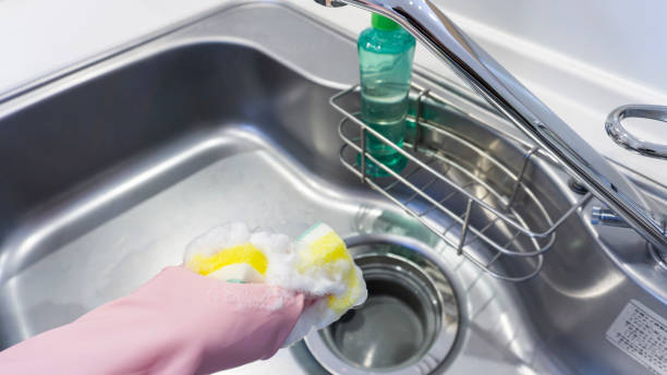 istock foam from a dishwashing sponge in the kitchen 2156592308