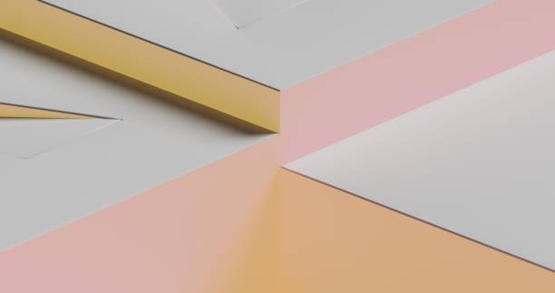 istock Colored light illuminating the abstract angles of white plastic 2156593525