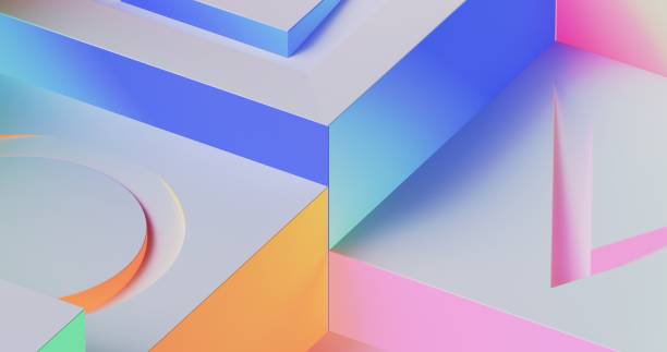 istock The background displays abstract cubes with neon-lit triangles, squares, circles, and crosses 2156593721