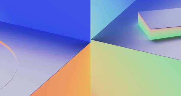 istock The background features abstract cubes embellished with neon-lit triangles, squares, circles, and crosses 2156593750