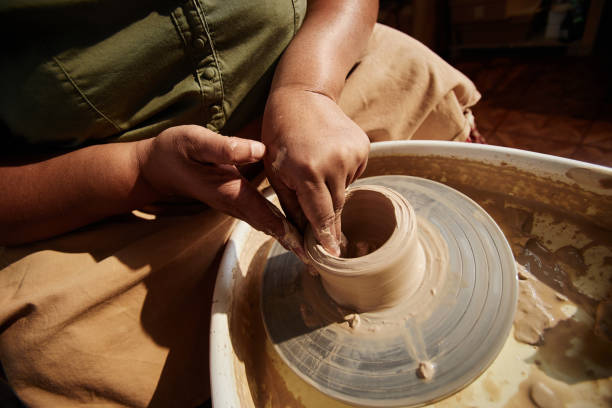 istock Black Woman in Pottery Studio 2156595392