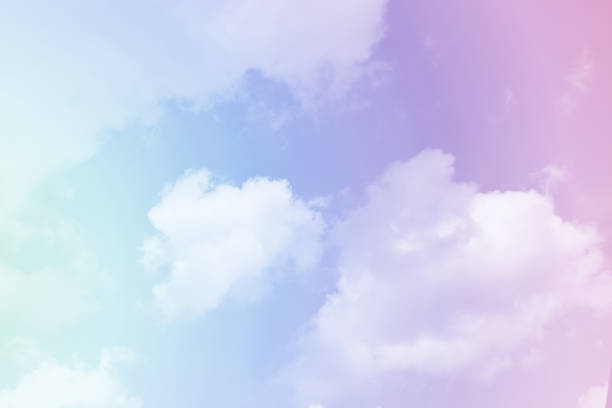 istock Pastel sky purple pink blue with white cloud. 2156596419