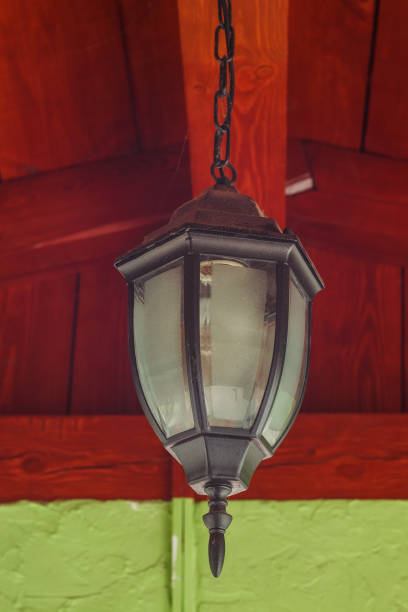 istock Stylized lantern on the background of a red ceiling 2156599434