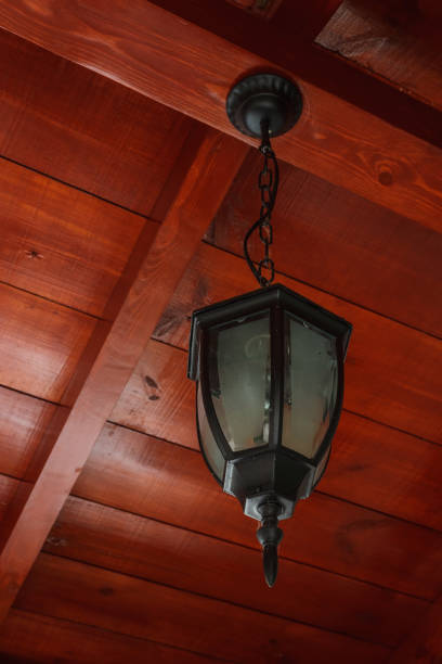 istock Stylized lantern on the background of a red ceiling 2156599453