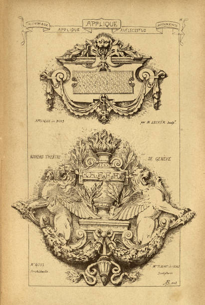 istock Vintage illustration Architectural Applique, History of architecture, decor, decoration and design, art, French, Victorian, 19th Century 2156605169