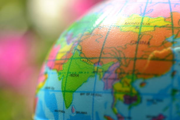 closeup of alaska on globe