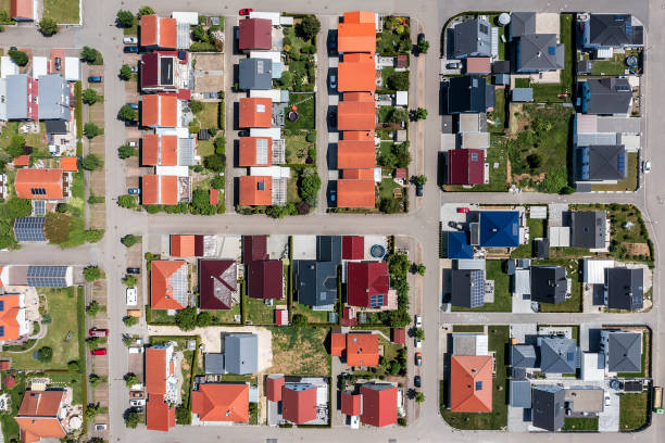 istock Top down view of houses 2156609767