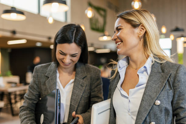 istock Two business women having a coffee break 2156612868