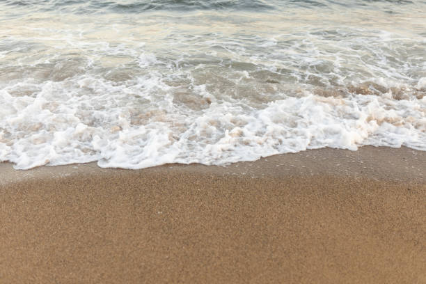 istock Blue ocean wave on sandy beach. Nature Background, summer time 2156618803