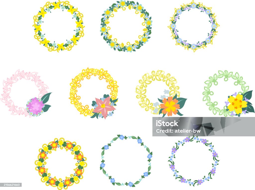 Fun Flowe Frame Various Cute Flower Frame Graphics Stock Illustration - Download Image ...