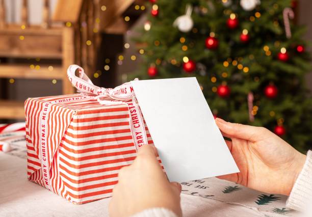 istock Christmas card mockup background. Blank white template for holiday composition. Xmas winter paper 2156624980