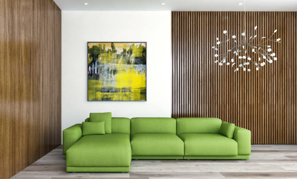 istock Large luxury modern bright interiors Living room mockup illustration 3D rendering image 2156628587