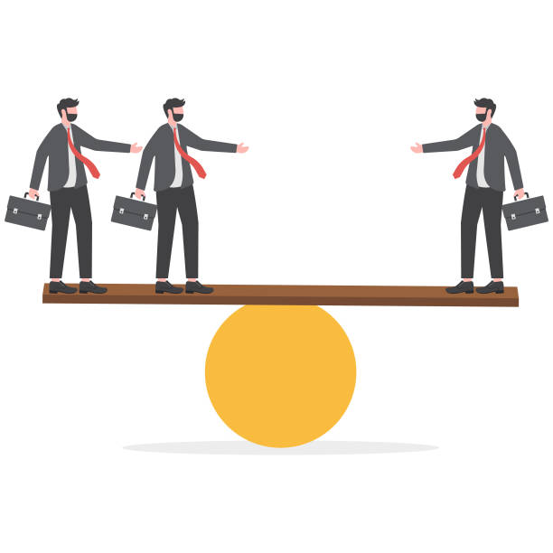 istock quality vs quantity employee, employee value to achieve business success, employee quality to produce good performance, one quality employee vs two employees competing on a seesaw 2156628625