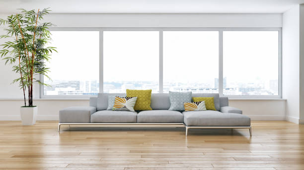 istock Large luxury modern bright interiors Living room mockup illustration 3D rendering image 2156628692