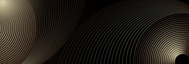istock Abstract black and gold background with two circles. Suitable for banner, cover, poster, website, presentation, brochure, flyer, header 2156630512