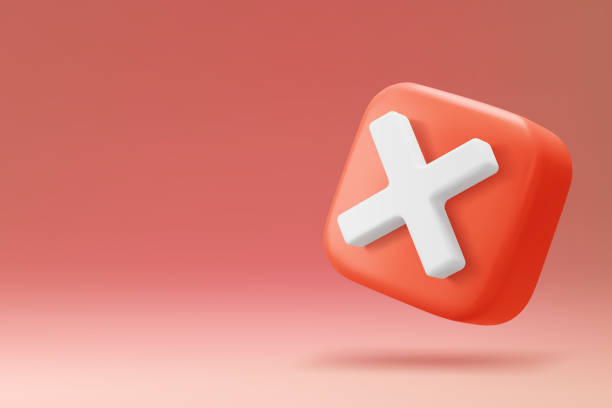 3d Cross check mark. Vector 3d Cross check mark. Vector illustration. left right button stock illustrations