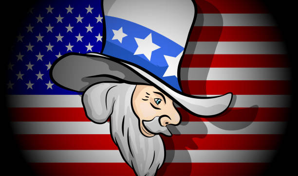 istock illustration uncle sam face background with stars patriotism 2156634174